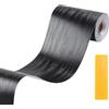 Lifuncren 10 cm x 10 m Bordi Adesivi per Pareti, Impermeabile Rimovibile Bordo Adesivo per Mobili, Adesivo Effetto Legno Greca Adesiva per Parete Carta da Parati per Porte Pavimento (Nero)