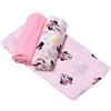 Ellepi Mussole Disney Minnie Topolino Neonato Ellepi Morbido Cotone Organico Bambini Asciugamani Copertine Lenzuolini Swaddle Panni Telo Fasciatoio Allattamento Culla 70x70 Cm Confezione Regalo (Minnie)