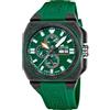 Lotus Orologio Uomo 18976/2 Chrono cassa di Fibra di carbonio Nero cinturino in Gomma Verde