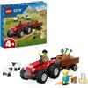 LEGO City Trattore Agricolo Rosso con Rimorchio e Pecore - Giocattoli della Fattoria con Veicolo e Figure di Animali - Giochi Montessori per l'Apprendimento per Bambini e Bambine da 4 Anni in su 60461