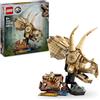 LEGO Jurassic World Fossili di Dinosauro: Teschio di Triceratopo, Giocattolo da Costruire con Mascella Apribile, Supporto, Minifigure, Targa Informativa e Ambra, Giochi per Bambini da 9 Anni 76969