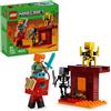 LEGO Minecraft Battaglia sul Ponte del Nether, Gioco d'Avventura per Bambini e Bambine da 6 Anni, Piccolo Set da Costruire con Funzioni e 4 Personaggi del Videogioco, Idea Regalo di Compleanno 21266