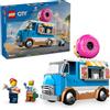 LEGO City Furgone delle Ciambelle Giocattolo con 2 Minifigure - Giochi con le Costruzioni per Bambini e Bambine da 5 Anni in su, Veicolo con Stand Gastronomico Mobile con Accessori, Idee Regalo 60452