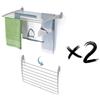 foxydry Fold stendibiancheria da parete richiudibile salvaspazio, 82 cm X2 | in alluminio e acciaio inox, chiusura verso il basso, antiruggine, per terrazze e balconi, sostiene 10 kg, grigio