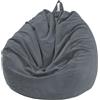 FANSU Copertura per Poltrona Sacco Puff Poltrona Senza Riempimento, Poltrona a Sacco Pigro Poltrona, Velluto a Coste Pouf Poltrona per Adulti e Bambini (85x110cm,Grigio)