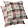 ggaimwf Fodere per cuscini scozzesi Agriturismo A scacchi Cuscini da esterno Beige Rosso Verde A strisce Cuscini per sedie in tartan scozzese per divano Camera da letto Soggiorno 40x40cm Set di 2