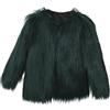 TRIGLICOLEUM Cappotto corto da donna, caldo, soffice, invernale, a maniche lunghe, con scollo a V, in pelliccia sintetica, tinta unita, giacca invernale in pelliccia, 4XL, verde, XXXXL