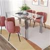 DEGHI Tavolo da pranzo 160x90 cm con top in vetro e gambe cromate - Tabula