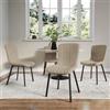 DEGHI Set 4 sedie in tessuto beige con gambe in metallo nero - Mick