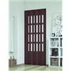 Porta a Soffietto da Interno 82x210 cm in PVC con vetro Niagara Mod. Extra Standard colore noce