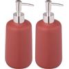 Allstar Seifenspender Olinda Rot Dispenser di Sapone, Ceramica, Rosso, 7 cm (Confezione da 2)