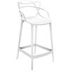 Kartell Masters Stool Sgabello, Tecnopolimero termoplastico Riciclato con Carica Minerale e Trattamento Soft-Touch, Bianco, H. 75, Opaco