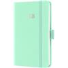 SIGEL J6408 Agenda settimanale, formato A6, copertina rigida, verde menta, certificato FSC