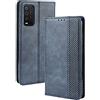 Custodia Portafoglio In Pelle PU Per TCL 205 - Cover Libro Magnetica Con Funzione Stand E Slot Per Carte - Blu Scuro