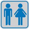 CARTELLI SEGNALATORI Targhetta adesiva - pittogramma Toilette uomo-donna - 8,2 x 8,2 cm - Cartelli Segnalatori (unità vendita 10 pz.)