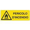 CARTELLI SEGNALATORI Cartello segnalatore - 35x12,5 cm - PERICOLO D'INCENDIO - alluminio - Cartelli Segnalatori (unità vendita 1 pz.)