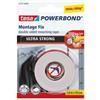 TESA Nastro biadesivo Powerbond Ultra Strong - 19 mm x 1,5 m - acrilico - bianco - Tesa (unità vendita 1 pz.)