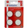 VERBATIM Micropile CR2450 - 3V - a pastiglia - litio - Verbatim - blister 4 pezzi (unità vendita 1 pz.)