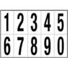 CARTELLI SEGNALATORI Numeri adesivi da 0 a 9 - in PVC - 56 x 99 mm - 10 et-fg - 1 foglio - nero-bianco (unità vendita 1 pz.)