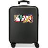 Marvel Power Marvel, Valigia da Cabina Nera, 38 X 55 X 20 cm, Rigida Abs, Chiusura a Combinazione Laterale, 34 L, 2 kg, 4 Ruote Doppie, Bagaglio a Mano, Nero