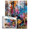 Tucocoo Puzzle da 1000 Pezzi per Adulti - Banksy Chitarra Elettrica Rock - Impegnativo Gioco di Attività Familiari - Graffiti Arte Fai da Te Decorazione