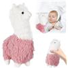 VEQENIFY Peluche Alpaca 25cm, Simpatico Alpaca Animale Peluche Giocattoli, Pupazzo Alpaca, simpatico giocattoli per Ragazzi e Ragazze ideale come Regalo di Compleanno (Rosa)