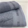 Novia - Set Asciugamani Enrico Coveri 1+1 con Balza Ricamata - Colore Grigio, Taglia Unica