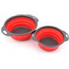 ShawFly Cestello di Scarico Pieghevole Set di filtri Pieghevole Cesto di Frutta e Verdura Cesto di Lavaggio Cestello di Lavaggio 2 Pezzi, per drenare Pasta, Verdura, Frutta (Rosso)