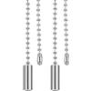 PATIKIL 1M 3.3ft Catena Tiro Ventilatore Soffitto, 2pz Pendenti Cilindro Catene Tiro Perline Estensore per Interruttore Tiro Ventilatore Luce Lampadario Tavolo, Tonalità Argento