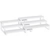 SONGMICS Mensole Cucina, Portaspezie, Set di 2 Organizzatori in Legno Ingegnerizzato, Scaffali Estensibili a 3 Ripiani, per Dispensa, Armadietto, Mobiletto, Bianco Neve e Bianco Nuvola KCS116W01