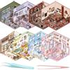 TYXHXTF 8 Set Adesivi di Scena, Adesivi 3d Adorabili Adesivi 3D Stress Sollievo Con Una Pinzetta,3D Sticker Kit di Adesivi per Casa in Miniatura per Adulti, Bambini