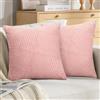 DecorMommt Fodera Cuscino 40x40 Rosa Velluto a Coste Copricuscini Divano Moderno Decorativi set di 2 Quadro Federe Cuscini Divano per Decor del Giardino Terrazza Divano Sedie