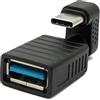 System-S Adattatore USB 3.1 U Turn 180° tipo C maschio a 3.0 tipo A femmina cavo in nero