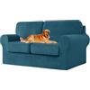 UNBBRRL Copridivano Ektorp Copri Divano in Velluto, Rivestimento Individuale del Cuscino E dello Schienale Salvadivano Lavabile Mobili Protector (Blu-Verde,2 posti 5pz)
