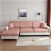 OKJK Coprisedile per Divano Elastico, Copri Cuscini per Divano in Tessuto con Tecnologia in Similpelle Impermeabile, Copridivano indossabili AntiGraffio (Leather Pink,Backrest Cover)
