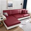OKJK Coprisedile per Divano Elastico, Copri Cuscini per Divano in Tessuto con Tecnologia in Similpelle Impermeabile, Copridivano indossabili AntiGraffio (Wine Red,Backrest Cover)