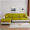OKJK Coprisedile per Divano Elastico, Copri Cuscini per Divano in Tessuto con Tecnologia in Similpelle Impermeabile, Copridivano indossabili AntiGraffio (Green,Backrest Cover)