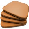 extroitaly Goccia Set 4 Cuscini Arancio in Ecopelle SFODERABILE con Cerniera - Interno Poliuretano INDEFORMABILE - Mis.48/40X43 H.5 UTILE per Seduta Sedia e/o per POLTRONCINA
