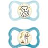 MAM Air Night -Set di ciucci in silicone, da 2 pezzi, adatti ai denti e luminosi, design a scudo extra leggero e arioso con scatola per il ciuccio, per neonati di più di 16 mesi, motivo orsi/alberi