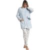 Disney Ohana - Vestaglia da donna a maniche lunghe, blu, XL