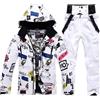 pvucpot Set di giacca da sci e pantaloni da uomo e donna, per inverno, inverno, caldo, neve, sci, impermeabile, antivento Tuta da sci traspirante per coppie