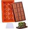 xlwen 2 pezzi Stampo Cioccolato stampi per cioccolatini Tavoletta Profondo Silicone riutilizzabili Stampo per Torrone Stampo Cioccolatini per caramelle proteiche e barrette energetiche