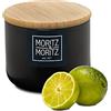 Moritz & Moritz barattoli cucina nero 400 ml - Scrivibile - Barattolo ceramica con coperchio in bambù - Barattolo con coperchio per farina, caffè, muesli o utensili da bagno