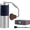 1Zpresso J Macinacaffè manuale argento capacità 35g con montaggio in acciaio inox fresa conica - impostazione numerica regolabile, fresa portatile più veloce di macinazione a grossolana per filtro
