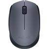 Logitech M170 Mouse Wireless, 2.4 GHz con Ricevitore Nano USB, Rilevamento Ottico, ‎Durata Batteria 12 Mesi, Mouse Ambidestro, PC/Mac/Laptop, Grigio
