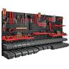 botle Scaffalatura da parete da 178 x 78 cm, 30 scatole nero con coperchio, porta attrezzi, per officina e banco da lavoro, scaffale porta attrezzi da lavoro, banco da lavoro officina con cassetti