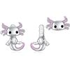 YFN Axolotl - Orecchini a perno per ragazze, in argento Sterling, con animale, ipoallergenici, regalo per donne, Argento sterling, Nessuna pietra preziosa
