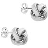 Tuscany Silver Orecchini a lobo con nodo lucido da 12 mm in argento sterling per donna