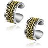 CHIC & ARTSY Polsini per Orecchie in Argento Sterling 925, Orecchini con Nodo Celtico Gotico, Regolabili, Senza Piercing, Polsini per Lobi Larghi, Polsini per Orecchie Vichinghi, per Donne e Uomini
