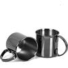 ECHTWERK Set di 2 bicchieri in rame infrangibili in acciaio inox - Ideali per gin, vodka, birra e bevande fredde - Confezione regalo - Edizione nera - 480 ml